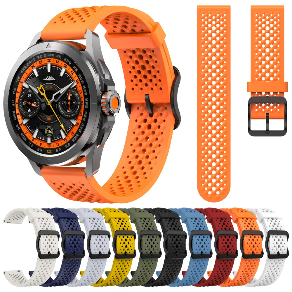 22mm Official Strap for Xiaomi Watch S3 S4 Sport Silicone Watchbands Mi Watch S1 Active/Color 2/S2 46mm 42mm Breathable Bracelet