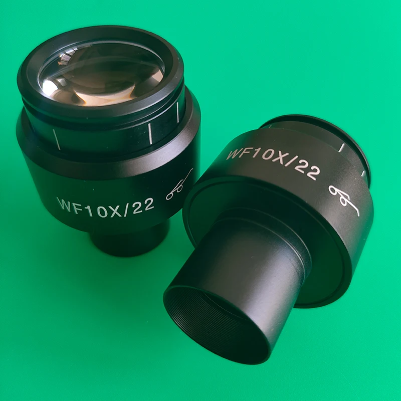 1pcs 2pcs WF10X/22 High Eyepoint Eyepiece Lens for Biological Microscope Mounting 23.2mm Wide Field View 22mm Diopter Adjustment