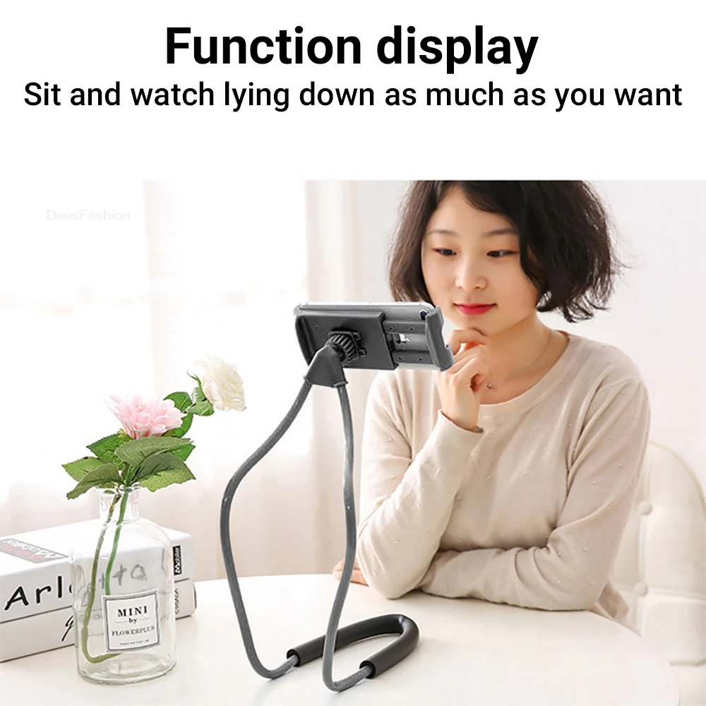 Flexible Mobile Phone Holder Hanging Neck Lazy Necklace Bracket Bed 360 Degree Phones Holder Stand For iPhone Xiaomi Samsung view 3