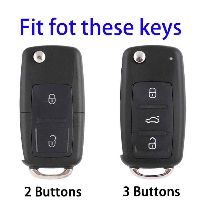 กุญแจแบบพับได้สำหรับรถ VW Volkswagen POLO Tiguan Passat Golf Jetta Lavida Skoda Octavia 2 3ปุ่มกระเป๋าถือทรงแข็งเคสป้องกันกุญแจรถ