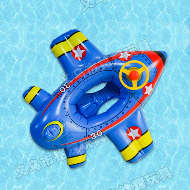 Summer Children's Water Props New Thickened Creative Plane Swimming Ring Inflatable Children's Sitting Ring Swimming Ring