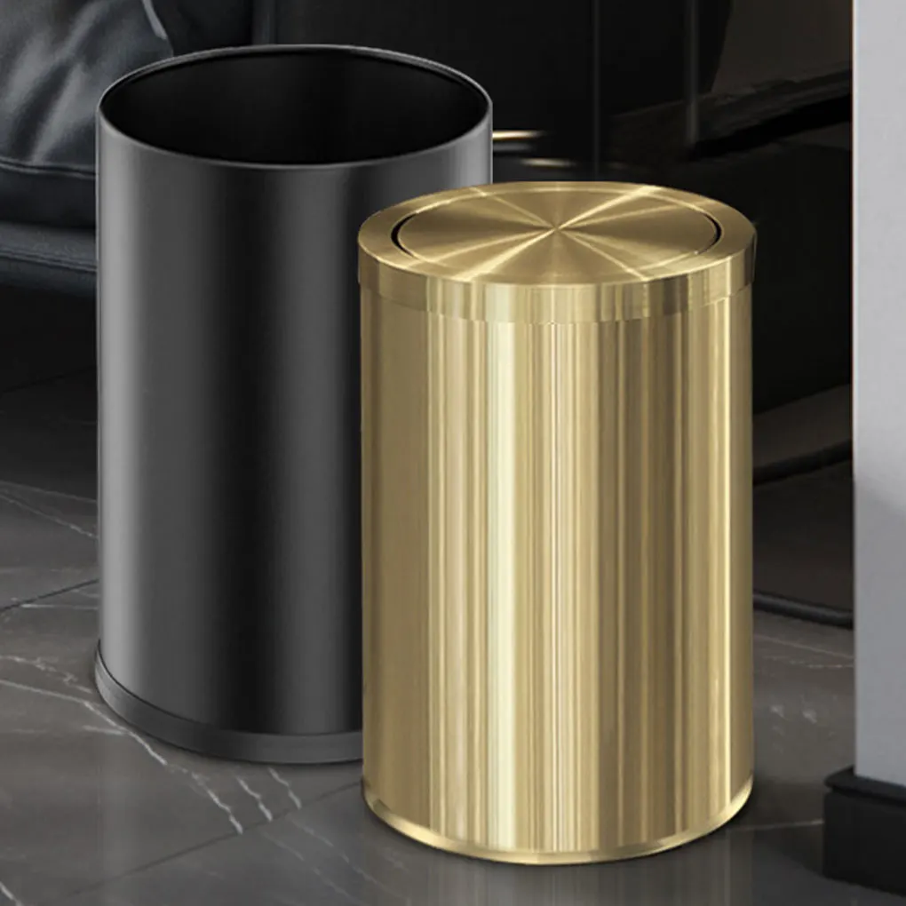 Space-saving Trash Can Quick-drying And Ergonomic Bathroom Dustbin Innovative Trash Cans Kitchen rose gold Double layer