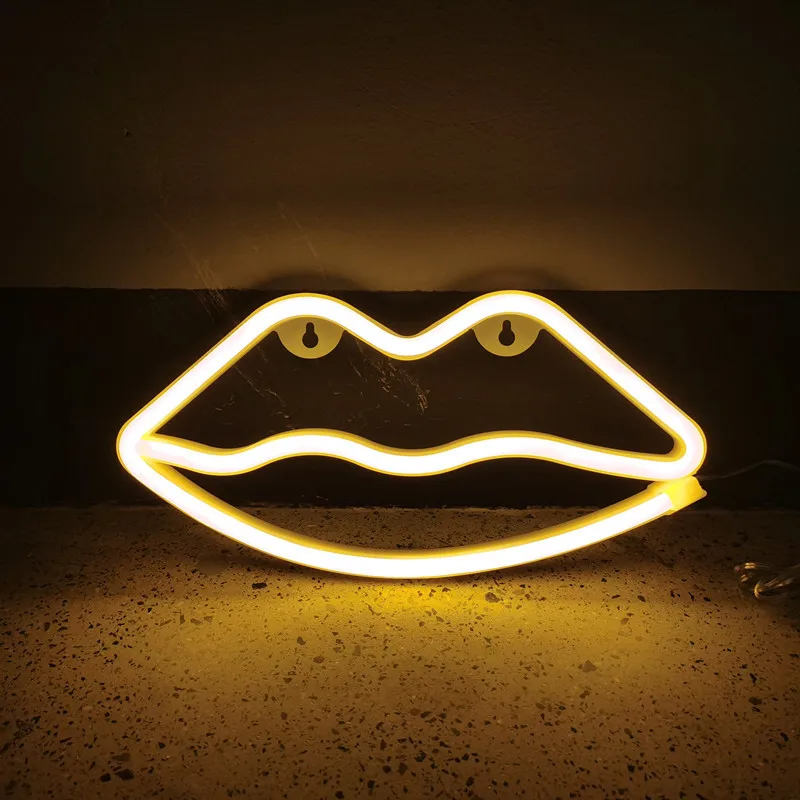 LED Mouth Neon Sign Light Festival Decoration Luminous Neon Lamp For Bedroom Living Room Party Home Decor Adult Kid Gift