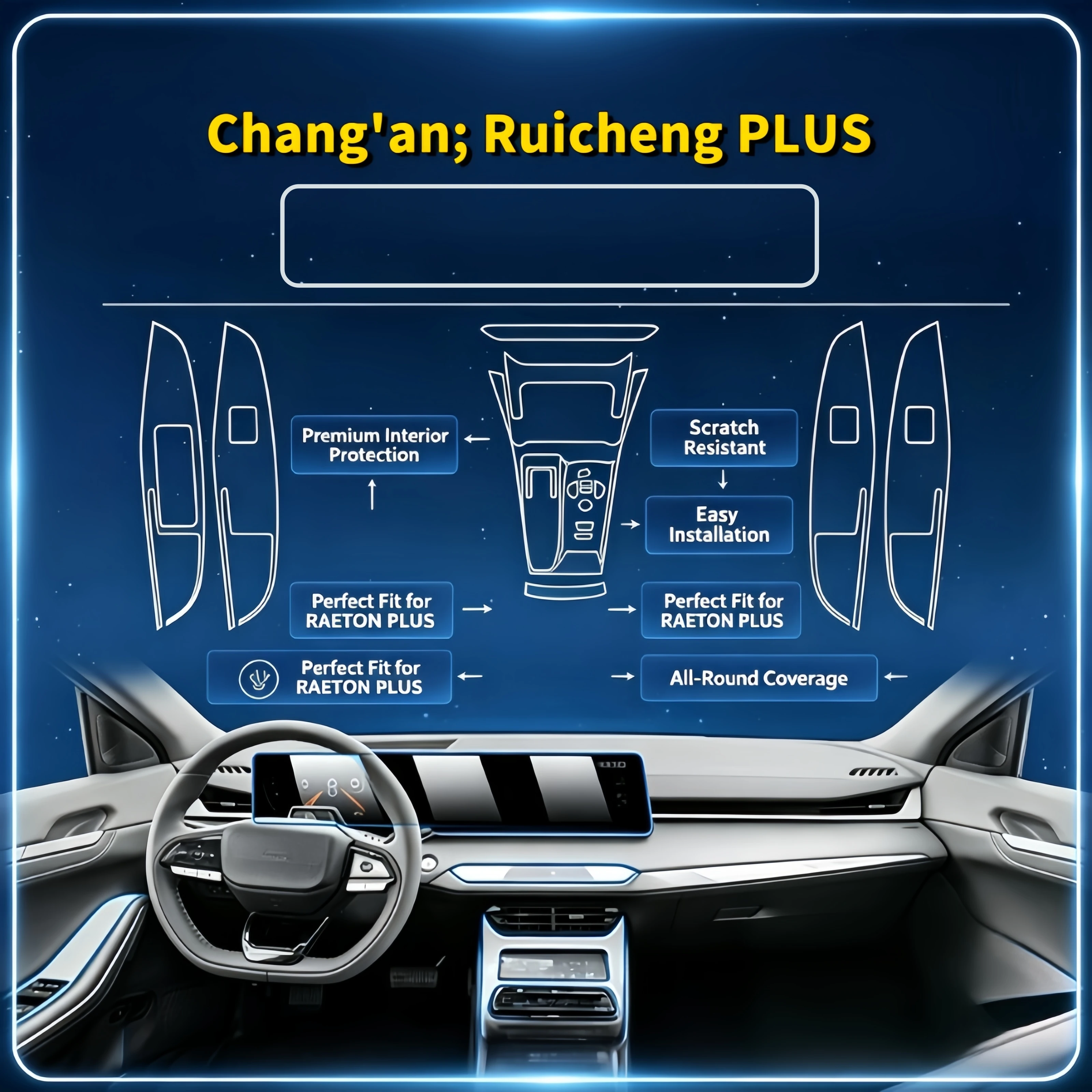 For Changan Ruicheng Plus interior film center console protection film screen protector accessories supplies modification