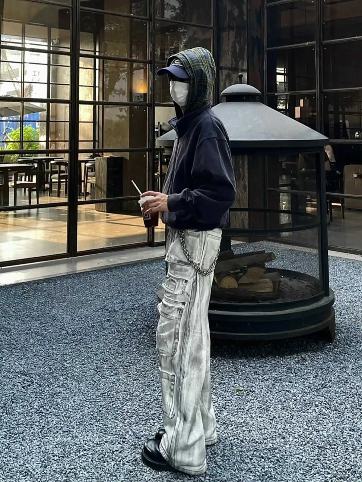 

Women Light Grey Y2k Baggy Jeans Harajuku Vintage Graffiti Print Denim Trousers Japanese 2000s Style Grunge Jeans Pants Clothes