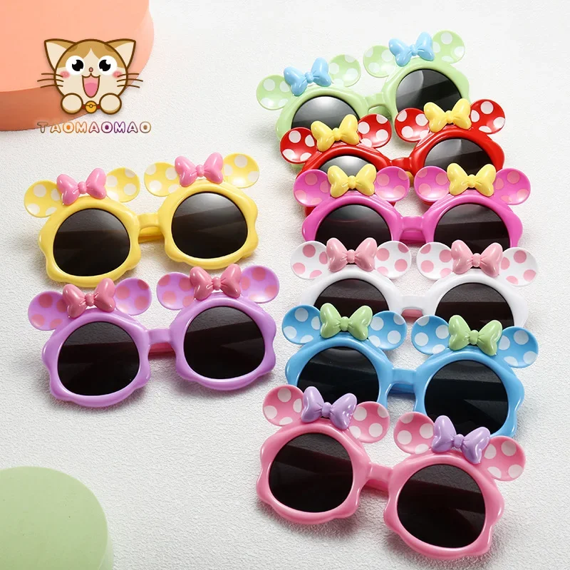 

Adorable Color Block With Bow Decor Large Frame Sunglasses Teens Boys Girls Outdoor Party Vacation Travel kids eyewear