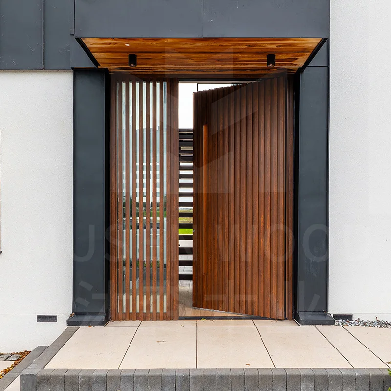 Lighting Grille Door Villa Antique Outdoor  One Scene Single Open European Walnut Entrance  Customization