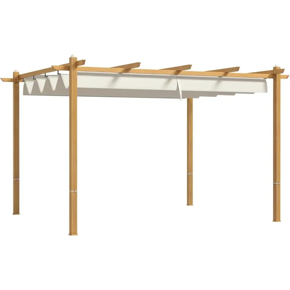 

Выдвижная пергола 10' x 13' кремово-белого цвета для защиты от солнца на открытом воздухе, для патио и гриля на заднем дворе