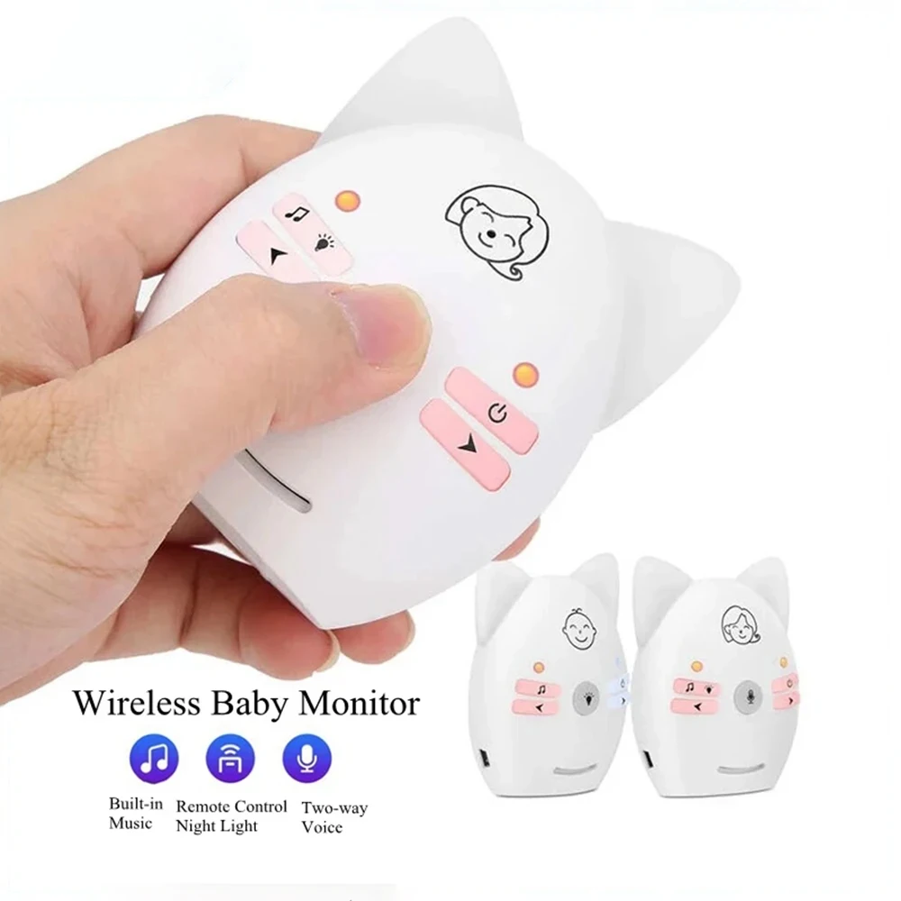 

Wireless Baby Monitor 2-Way Audio Monitor Walkie Phone Alarm with Night Light Music Kids Babysitter Radio Bebe Nanny Intercoms