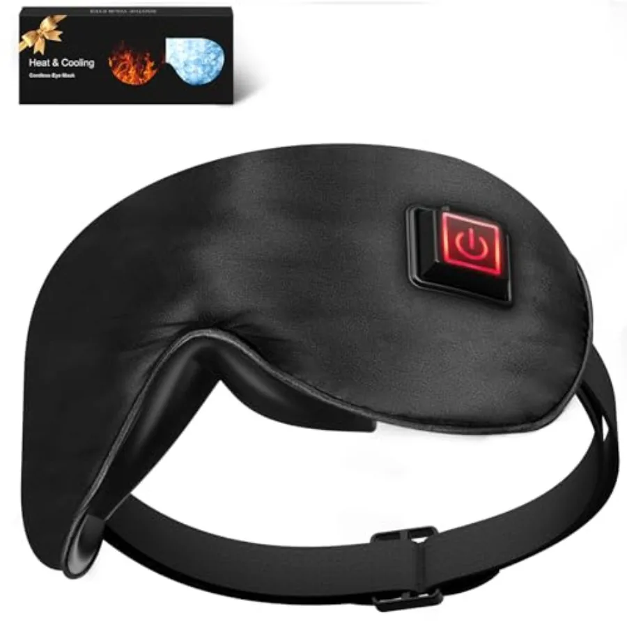 

Электрическая шелковая маска для глаз с подогревом и охлаждением для снятия сухости, мигрени и отеков, беспроводная, для расслабления