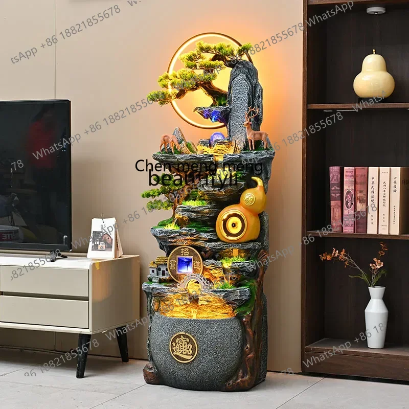 G153 Ornament circulating water landing feng shui wheel store lucky living room decoration rockery water feature housewarming op