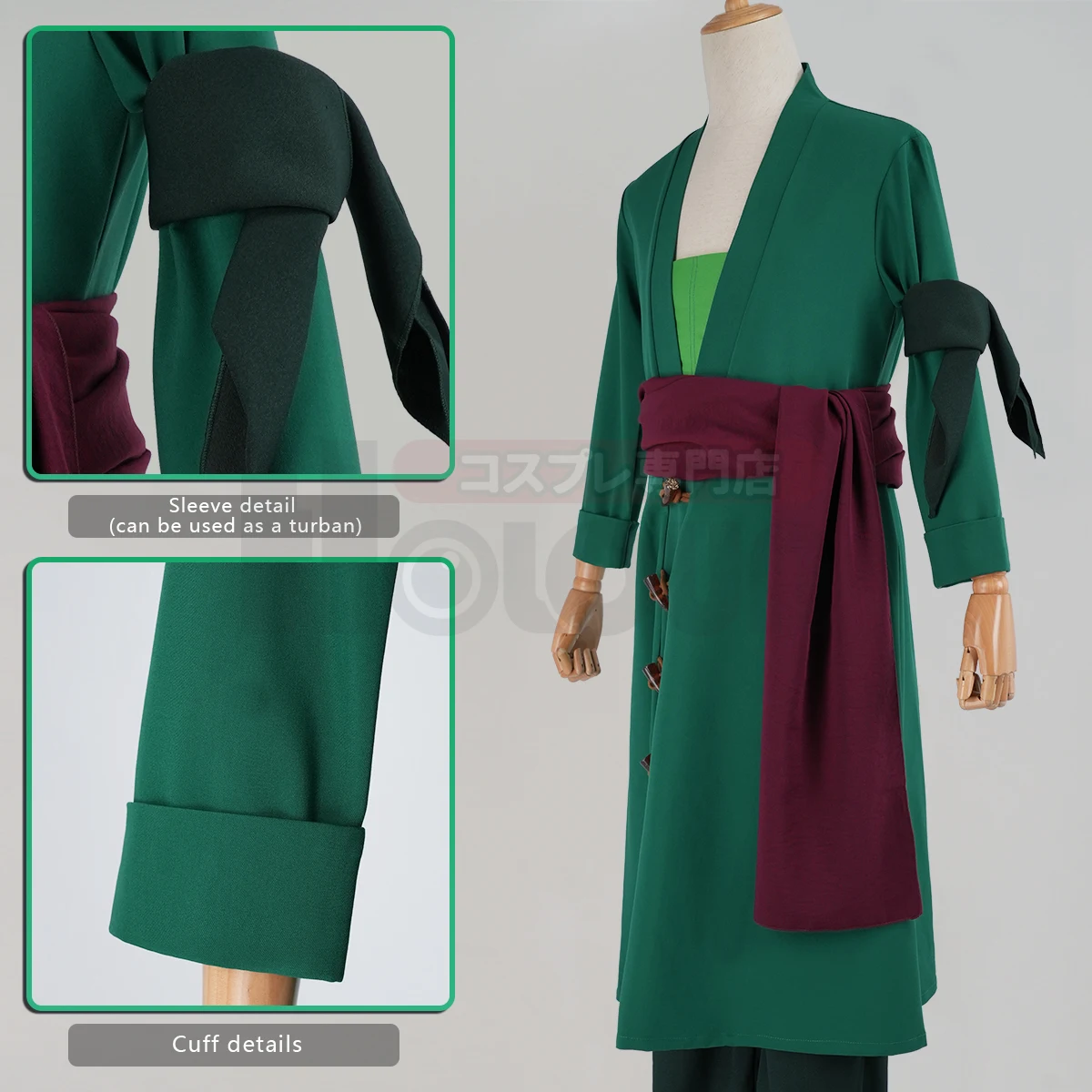 HOLOUN ONE Anime Roronoa Zoro Cosplay Costume Pants Haori Head Scarf Animation Convention 2025 Halloween Christmas Gift - view 3