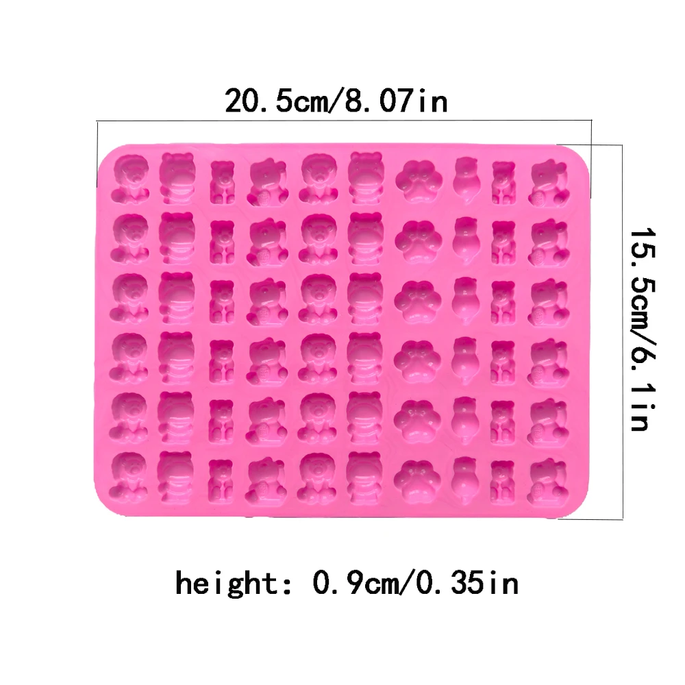 1pc Creative Lion Animal Bear Candy Chocolate Silicone Mold DIY Pudding Biscuit Cake Baking Mold (60 Chambers)