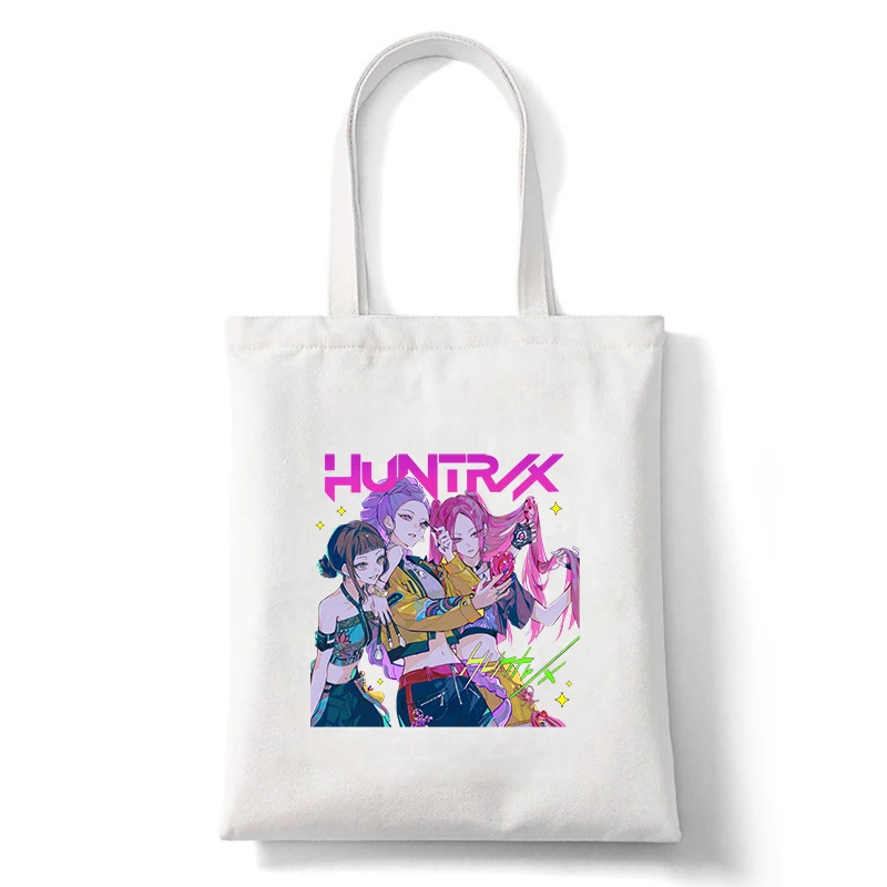 Moda Cool Tema musicale KPop Demon Hunters Stampa Borsa a tracolla da donna in tela Kawaii Cartoon Ragazze Ragazzi Borsa stile semplice Regali