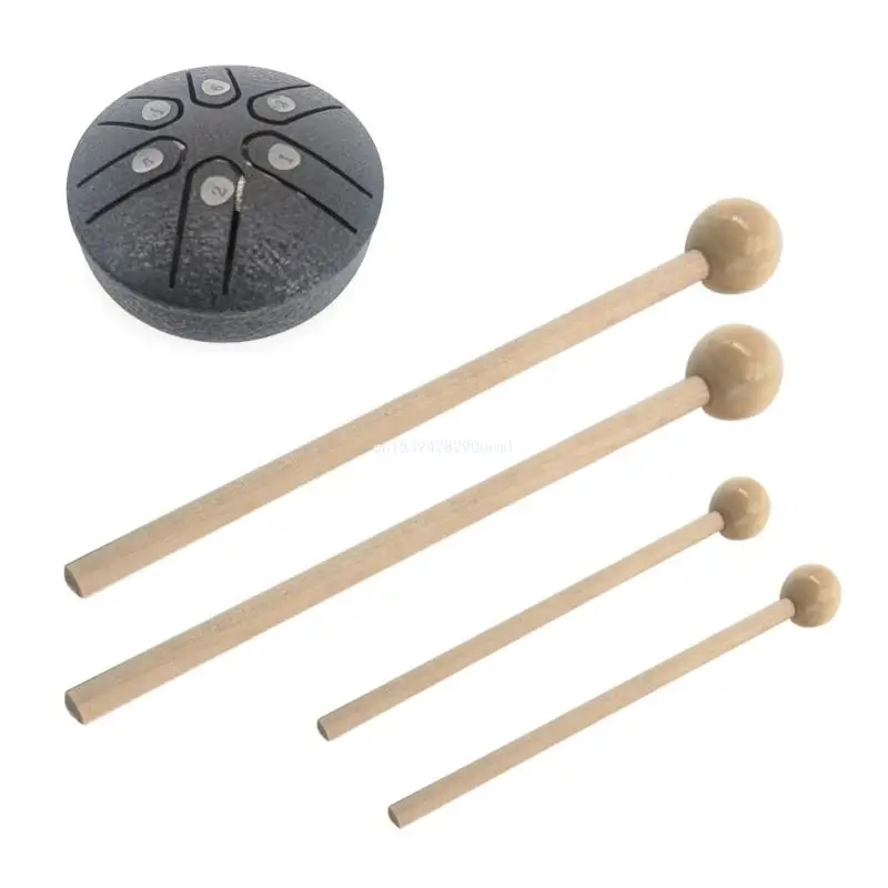 2pcs Round Head Drum Sticks Hammer Wooden Drum Mallet Ethereal Drumstick