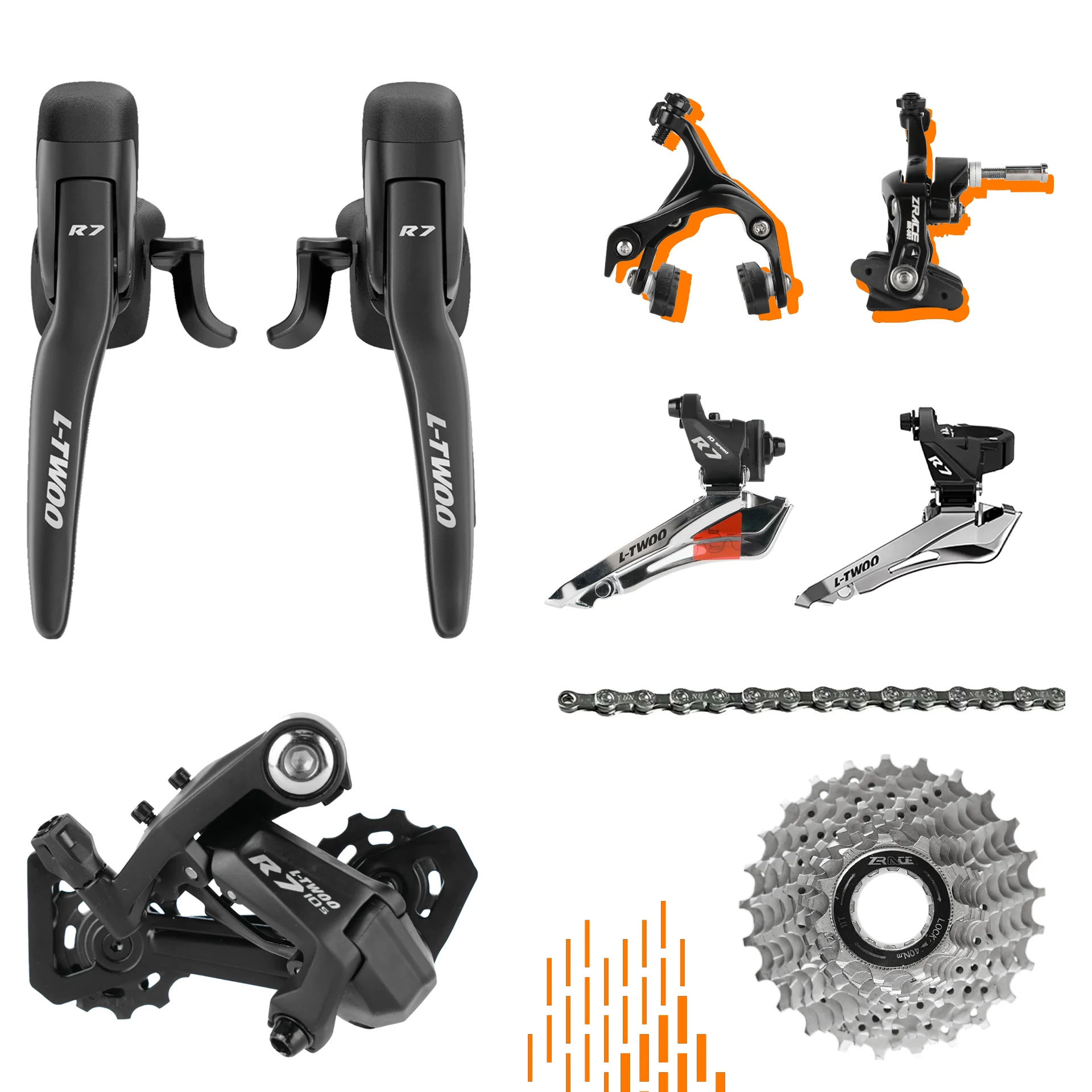 AliExpress LTWOO R7 2x10 Speed Road Bike Groupset 20S Mechanical Rim Brake Kit Compatible with Shimano Tiagra 4700 Sora R3000 ZRACE Caliper