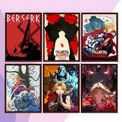 Fullmetal Alchemist Japanese Action Anime Poster Art Pictures for Living Room Decor Home Decor Painting