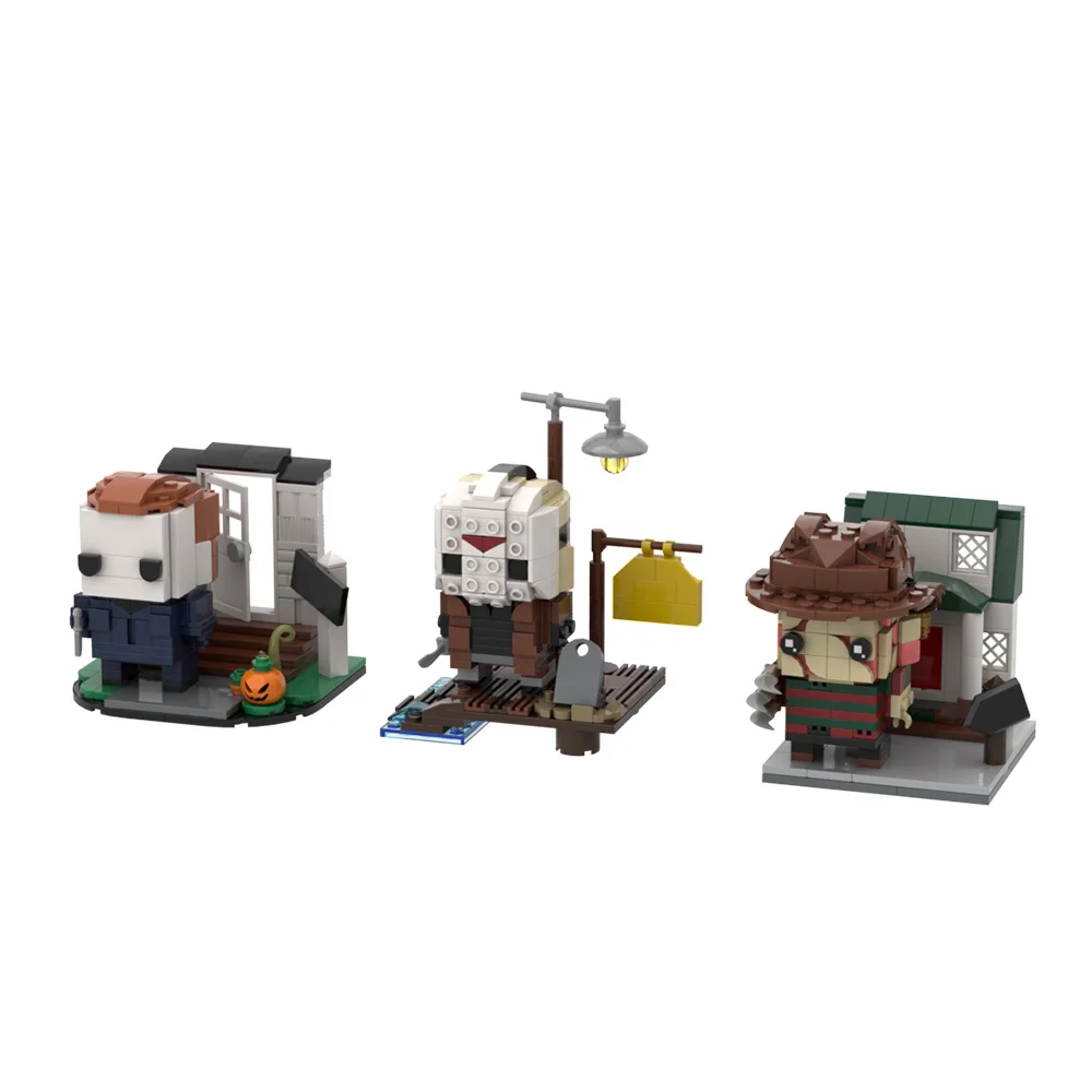 MOC Brickheads Ghost Street Terror Series Bouwstenen Model Film Karakter Bakstenen DIY Gemonteerd Speelgoed Halloween kindercadeau