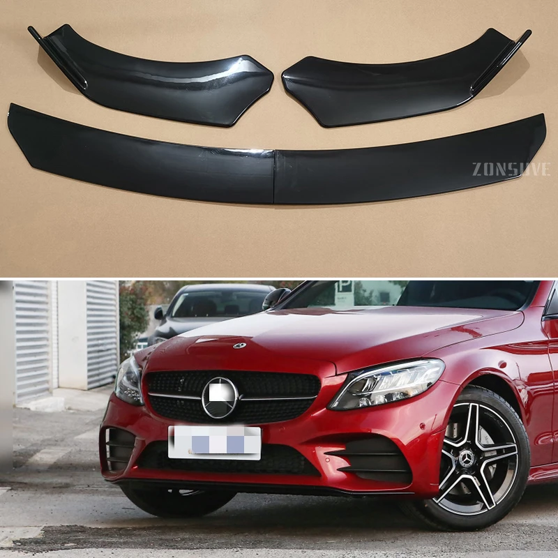 

For Mercedes Benz C Class Sedan Coupe 2009--2024 Year Front Bumper Lip Splitter Spoiler Body Kit Accessories Universal 4pcs