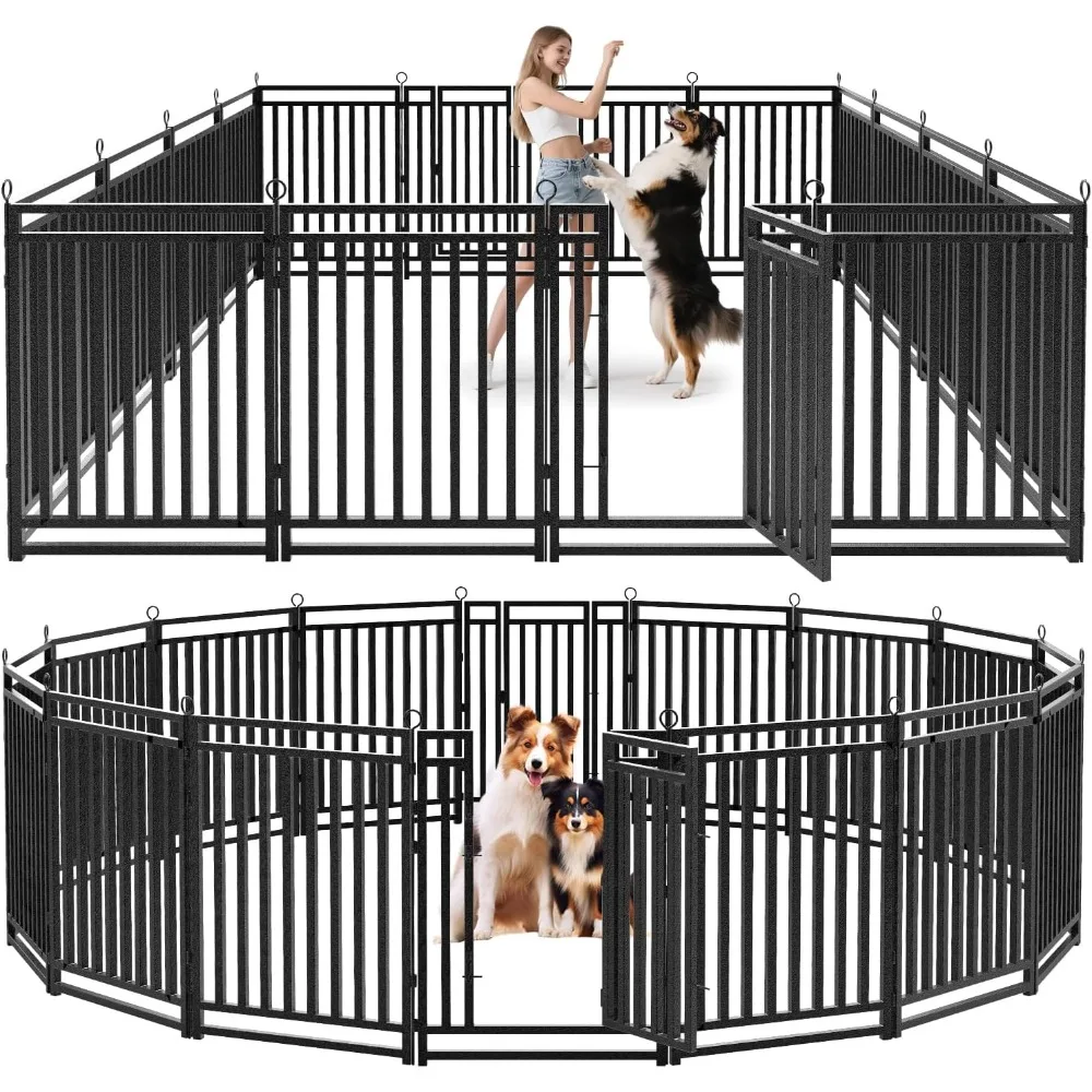 

Dog Fence Outdoor Indoor, 40" Inch Height 16 Panels Dog Playpen for Large/Medium/Small Dogs Metal Dog Pen for Yard Camping