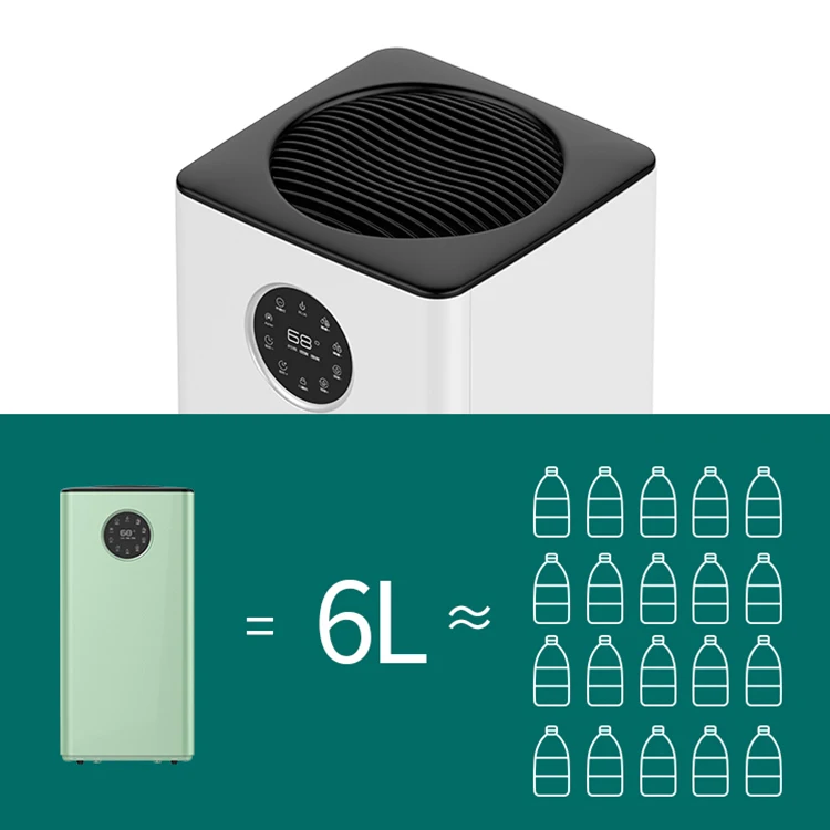 Humidificateur d'air intelligent avec écran tactile, protection de l'alimentation, chambre à coucher, maison, intérieur, application, contrôle WiFi, 28W, 6L