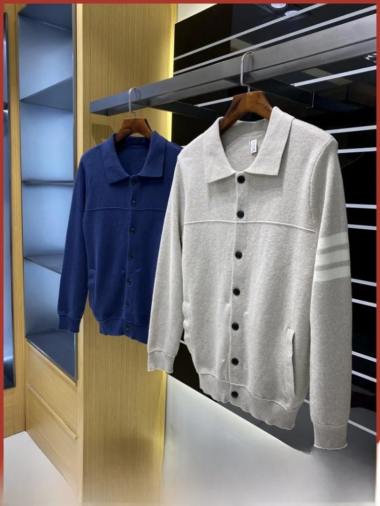 

Трикотаж! Мужской свитер из смесовой шерсти с одной пуговицей, новый осенний свитер Faion Urban Sle Long Sve Pure Color