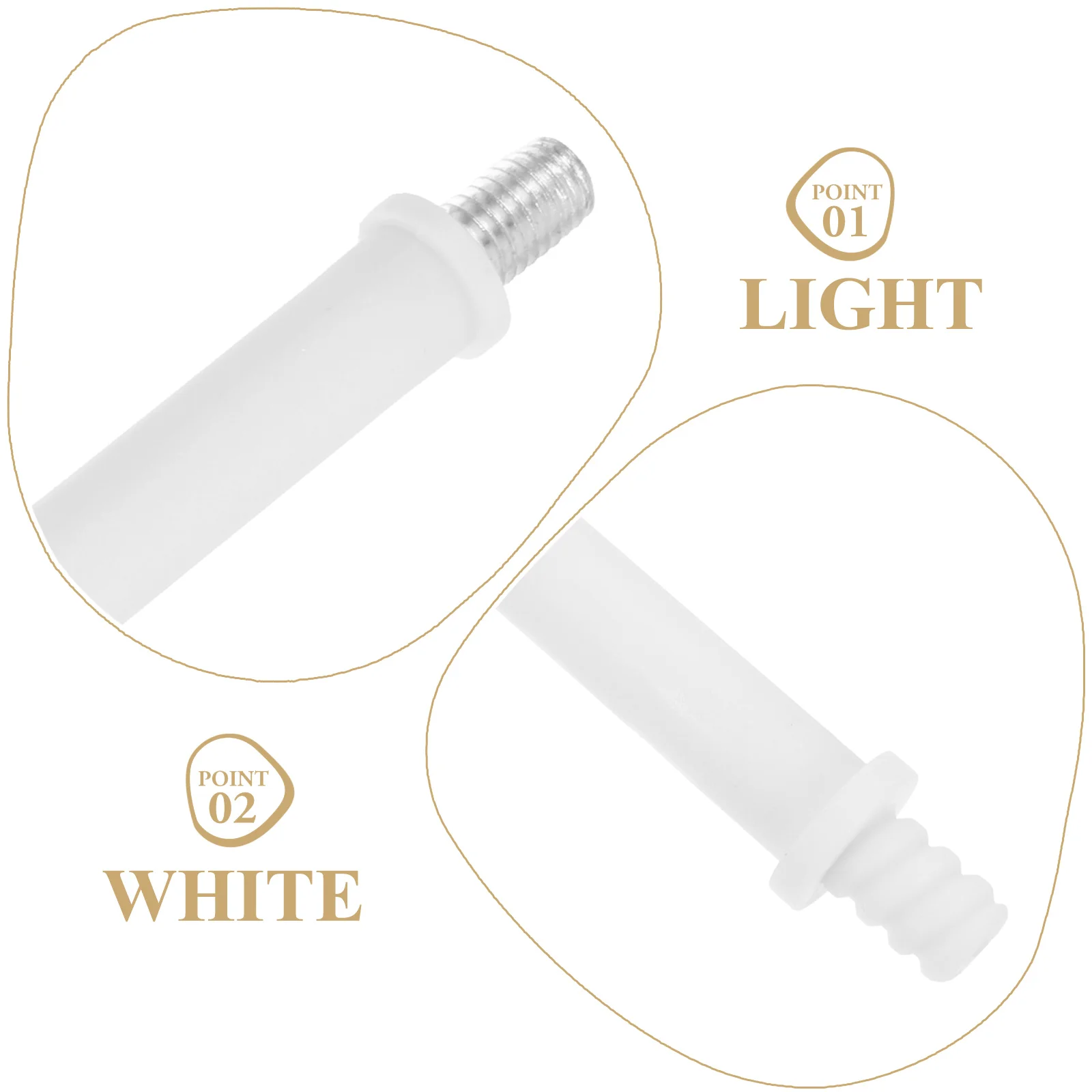 

2pcs Toilet Brush Pole Handle Replacement Connector Sturdy Threaded Iron Easy Install Lightweight Innovative Design For Exposed