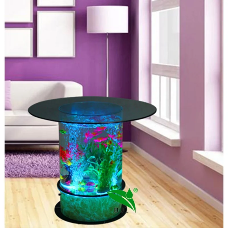 Custom, modern furniture led acrylic aquarium fish bar cocktail table for night club