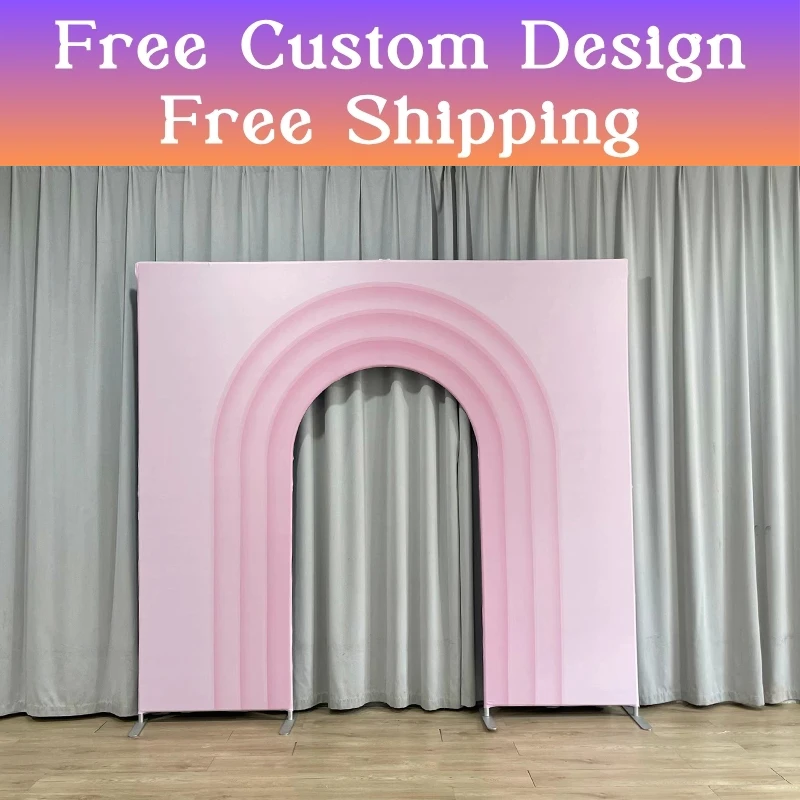 

Aluminium Welcome Arch Background Stands Birthday Party Decoration 7x7ft 10x9ft Double Sided Printing For Wedding Baby Party