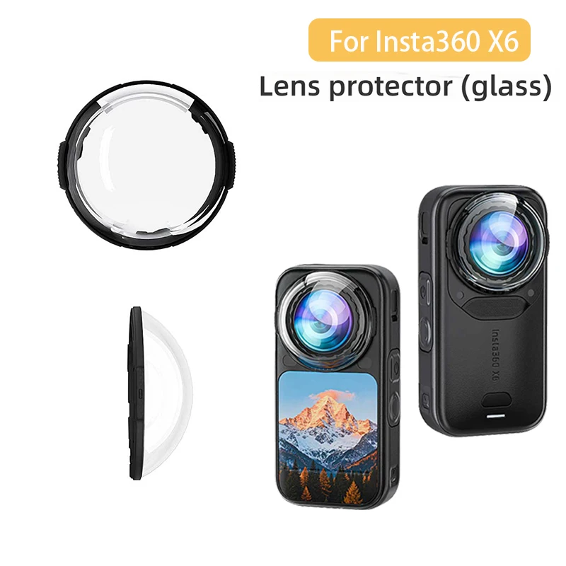9H Objektivschutz für Insta360 X6 Schnell abnehmbare transparente wasserdichte stoßfeste Objektivkappen für Insta 360 X6 Zubehör