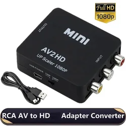 HD 1080P RCA AV To HD-compatible Composite Adapter Converter AV2HD Audio Video Cable CVBS AV Adapter with USB Cable