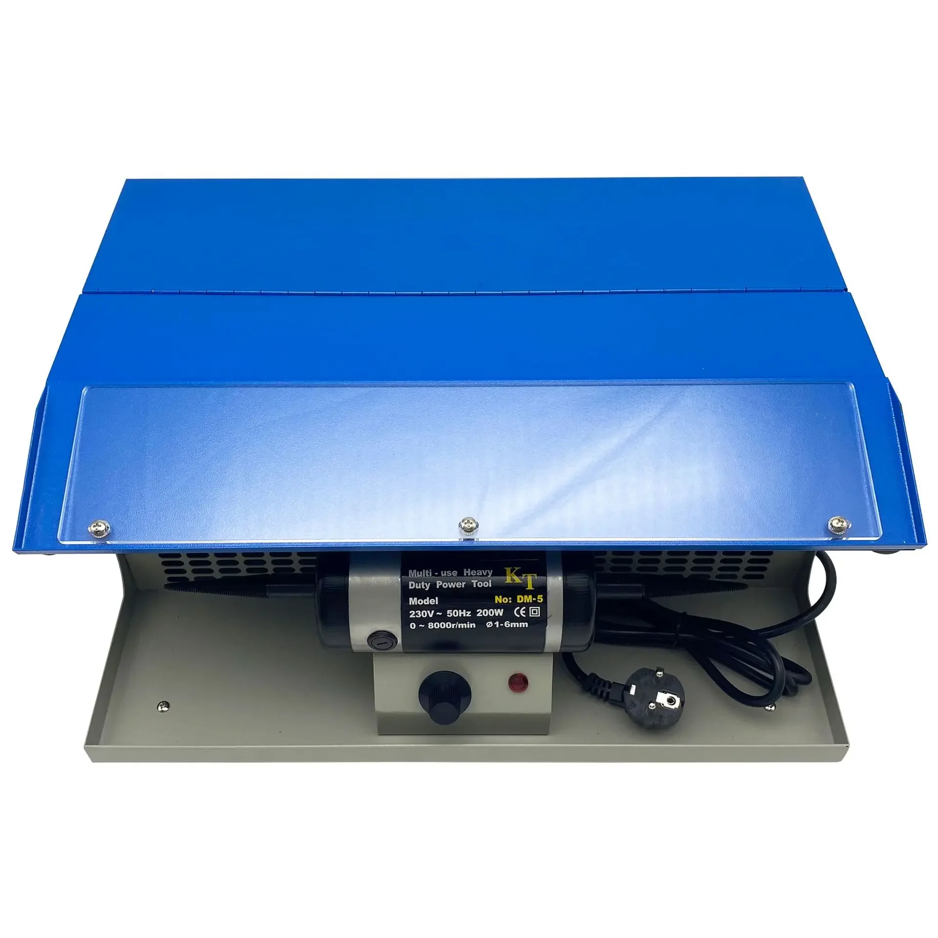 ماكينة تلميع عجلة قماش مزدوجة الرأس لسطح المكتب DM-5 مع مصباح تنظيم السرعة بدون خطوات ذهبي وفضي #5