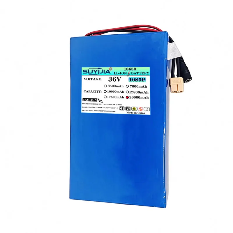 36V 20000mAh Lithium Ion Battery 10S5P with Built-in BMS for 800W Motor Electric Scooter & Electric Tricycle Replacement Battery