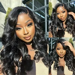 13x6 Body Wave Human Hair Lace Frontal Wig Natural Hairline Pre Plucked Lace Closure Long Wigs for Women 30 Inch Lace Front Wig