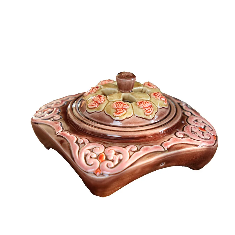 Guochao merchandise handmade home office business gifts high-end painted pottery incense burner ornament