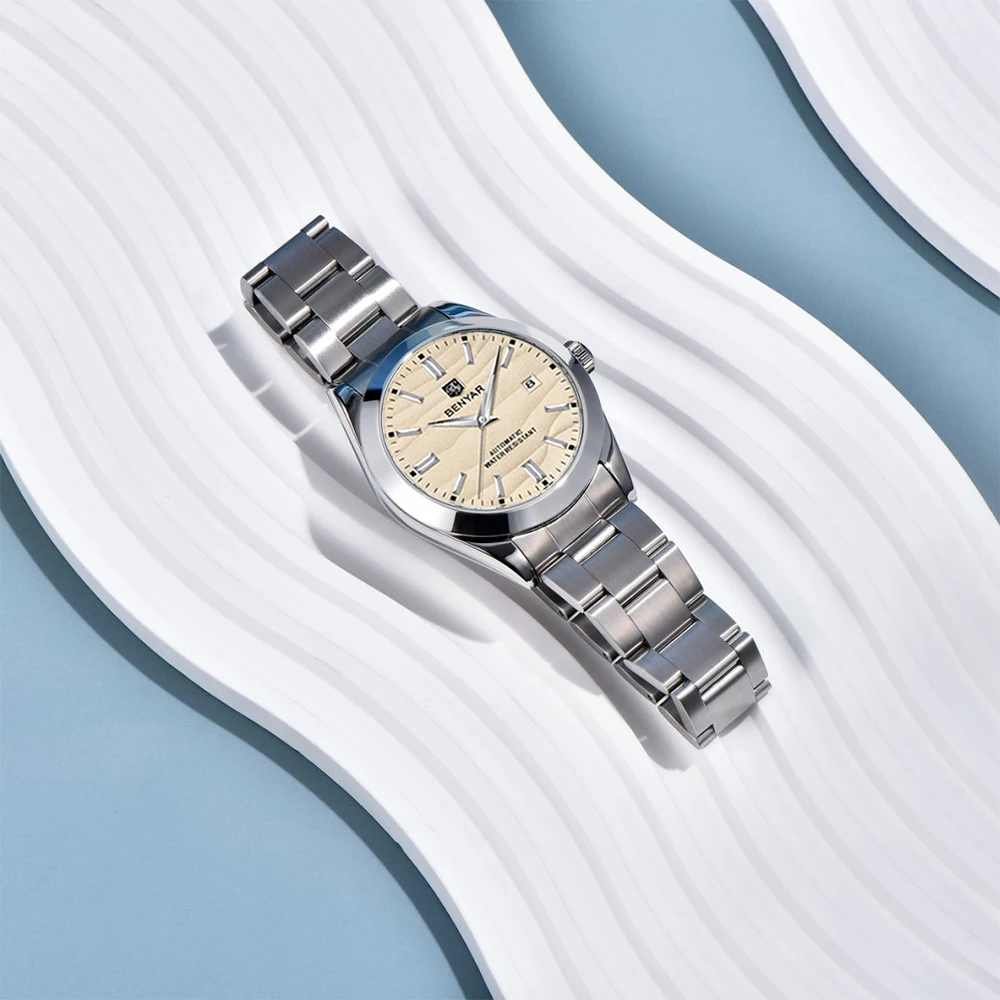 BENYAR best seller 40MM Luxury Mechanical Automatic Watch 316L Stainless Steel Waterproof Calendar Fashion SimpleWatches for Men view 2