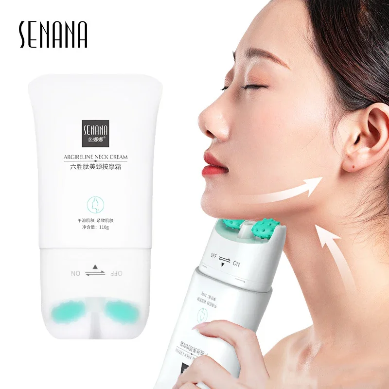 Six Peptides Lifting Firming Roll Wheel Neck Cream V-shaped Massage Body Cream Hyaluronic Acid Moisturing SkinCare
