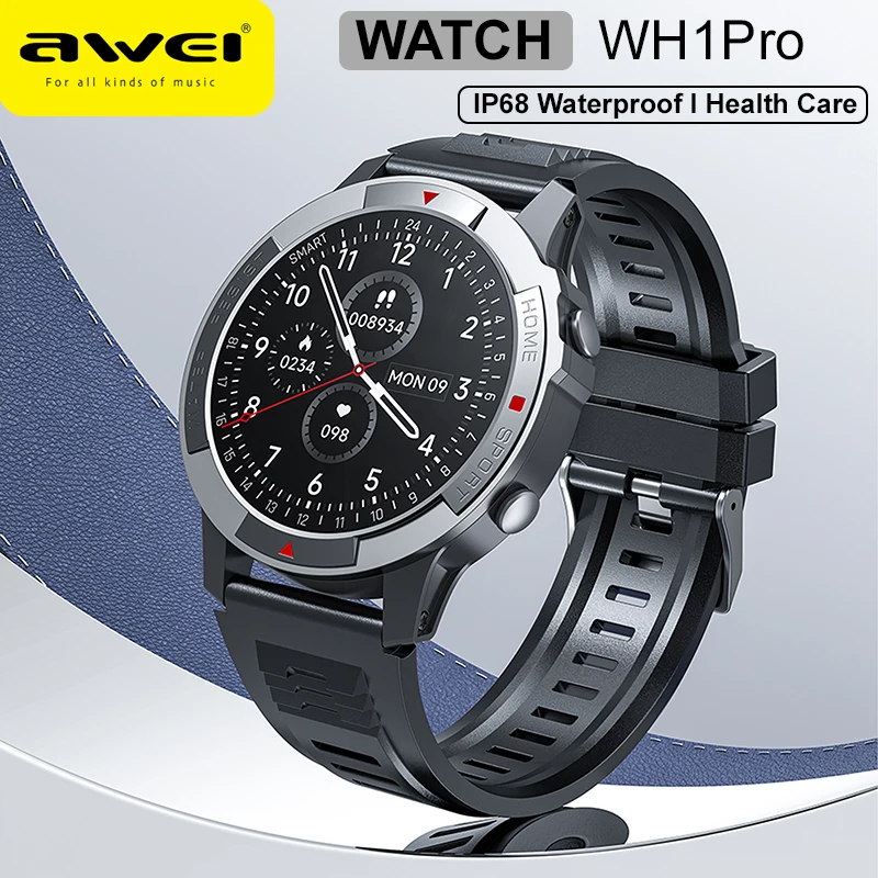 Awei WH1Pro Smart Watch for Men Women Bluetooth Calls Wristwatch Health Sports Mode Electronic Clock Fitness Monitor Smartwatch