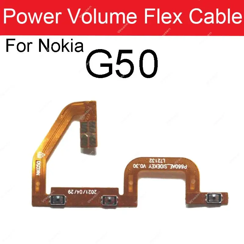 For Nokia G50 Volume Power Button Flex Cable On Off Power Volume Key Switch Button Flex Ribbon Replacement