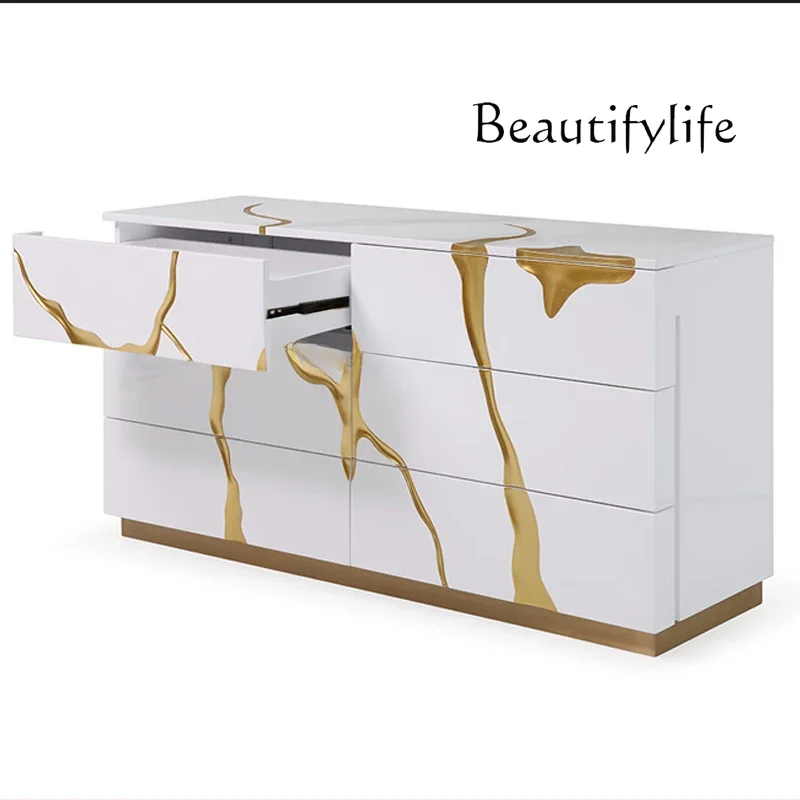 Post-Modern Affordable Luxury Style Foyer Doorway Decorative Storage Cabinet Simple Bedroom Chest of Six Drawers Creative Paint