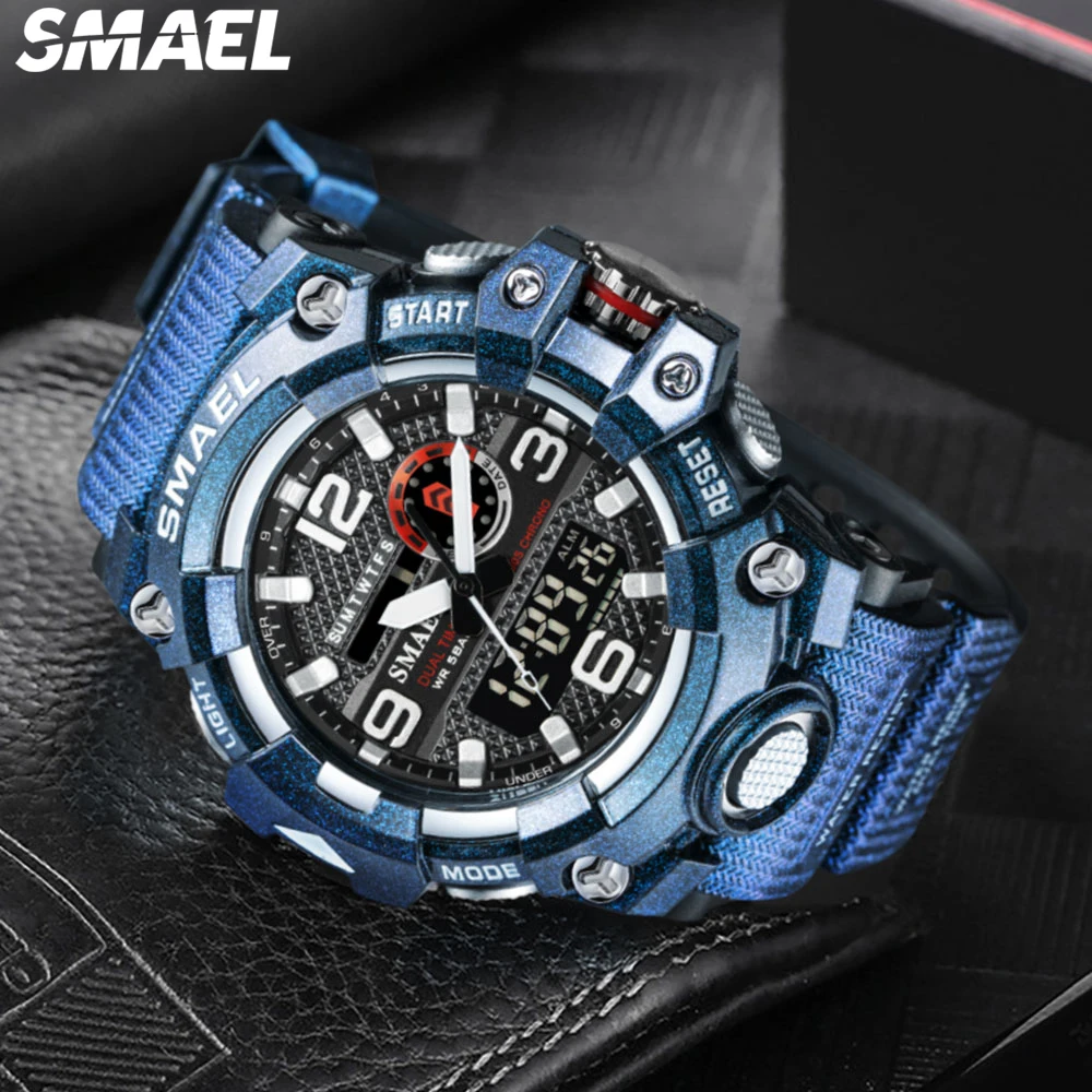 SMAEL 8035 Tactical Men\'s Multifunctional Watch Night Glow Waterproof Outdoor Digital Electronic Watch