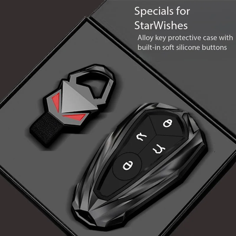

Zinc Alloy For Geely EX2 GEOME Galaxy 2025 Light Star Wishes Exploration Youth Version Key Case Cover Holder Chain