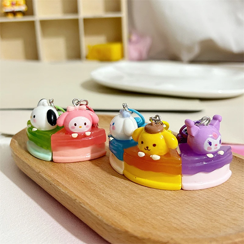 Cartoon Large Three-dimensional Sanrio Cake Pendant, Cute Girly Ins, Sweet Keychain, School Bag Ornament