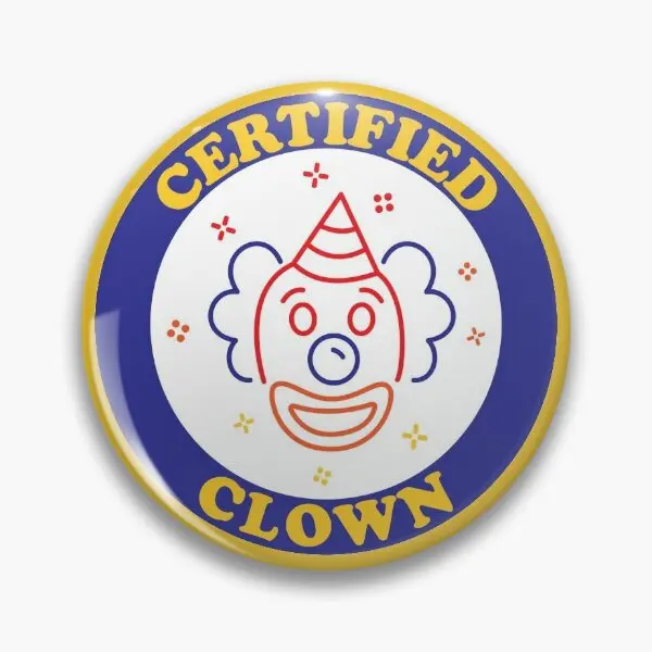 Certified Clown  Soft Button Pin Funny Clothes Decor Creative Hat Gift Badge Lapel Pin Fashion Cute Metal Lover Jewelry Cartoon