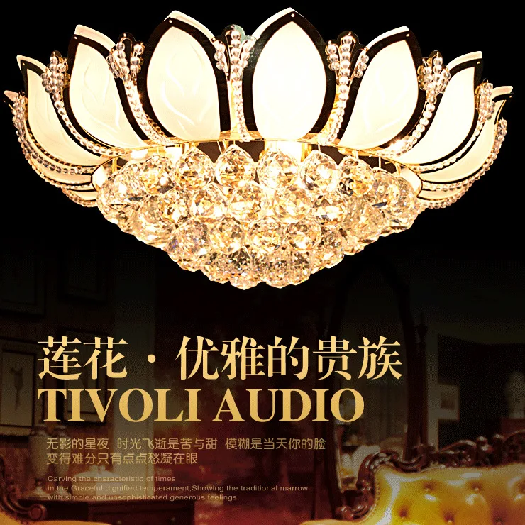 Plafondlamp Plafonnier Led مصباح السقف الحديث كريستال كريستال Deckenleuchte كريستال أضواء السقف الذهبي K9 مصابيح فاخرة