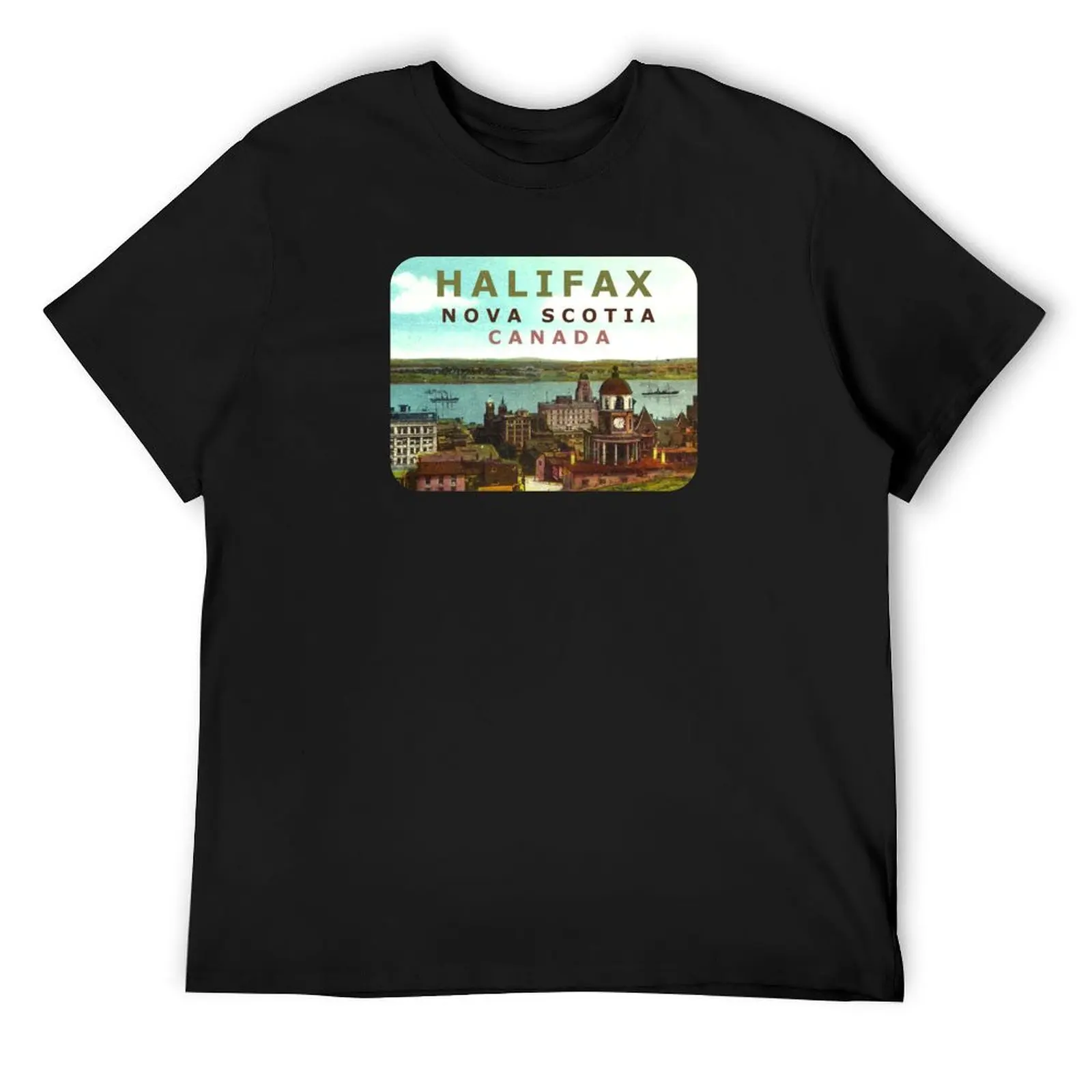 

Halifax Nova Scotia Canada Vintage Travel Decal T-Shirt sweat cotton graphic tees summer top t shirts men