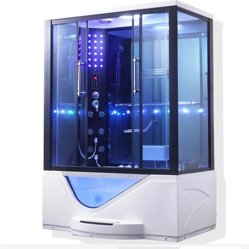 1600X1100X2150mm Double People Bathroom Steam Shower Enclosure Massage Surf Wet Sauna Room A-046