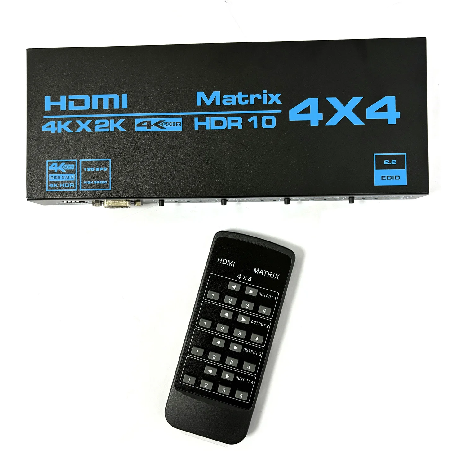 HDR10 4K 4x4 HDMI Matrix HDCP2.2 HDMI Switcher Splitter 4 in 4 Out Audio Video Converter EDID RS232 for Camera PC To TV Monitor