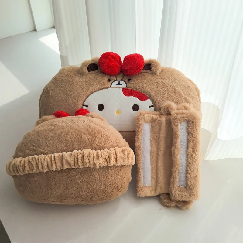 サンリオ ハローキティ 車用シートベルトカバー 車用ぬいぐるみシートクッション 首腰サポート 漫画風クッション ギフト