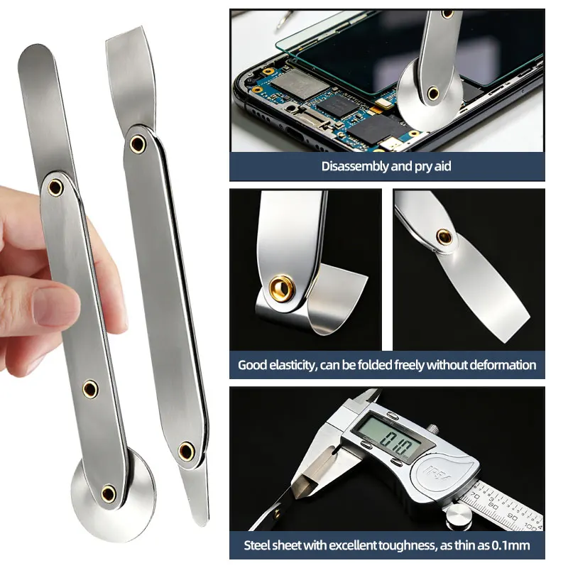 Kit de 15 piezas de herramientas de palanca de metal ultra delgadas para reparación de laptops y teléfonos móviles de alta calidad 2